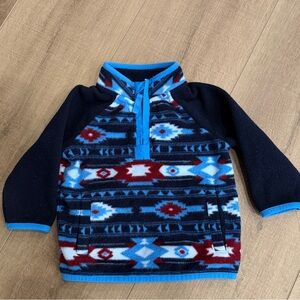 Cat &Jack Kids Toddler 18M‎ Fleece Jacket Pullover Western Native Aztec Blue Zip